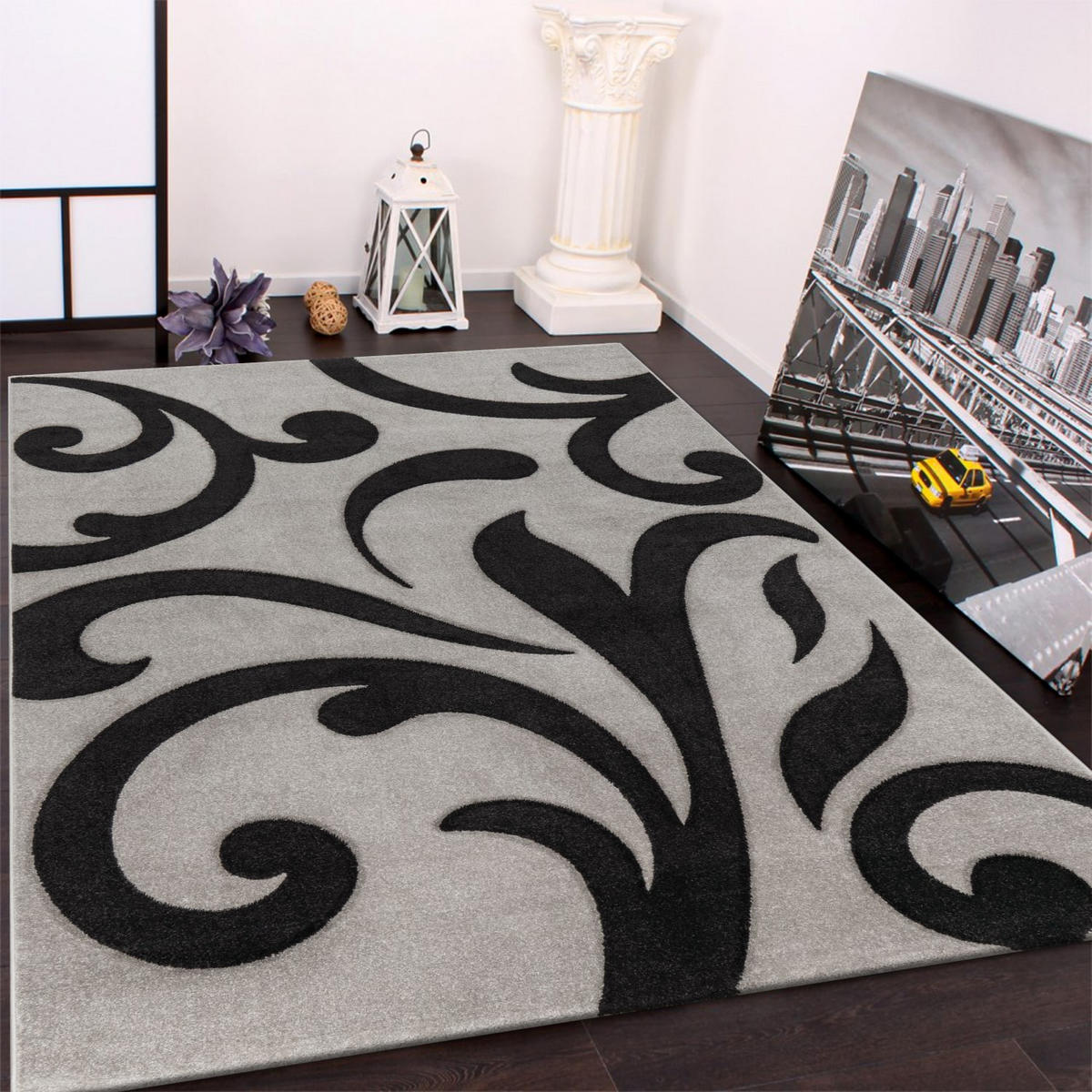 KURZFLORTEPPICH 60/110 cm Diamond 761 - Grau, Textil (60/110cm) - Paco Home