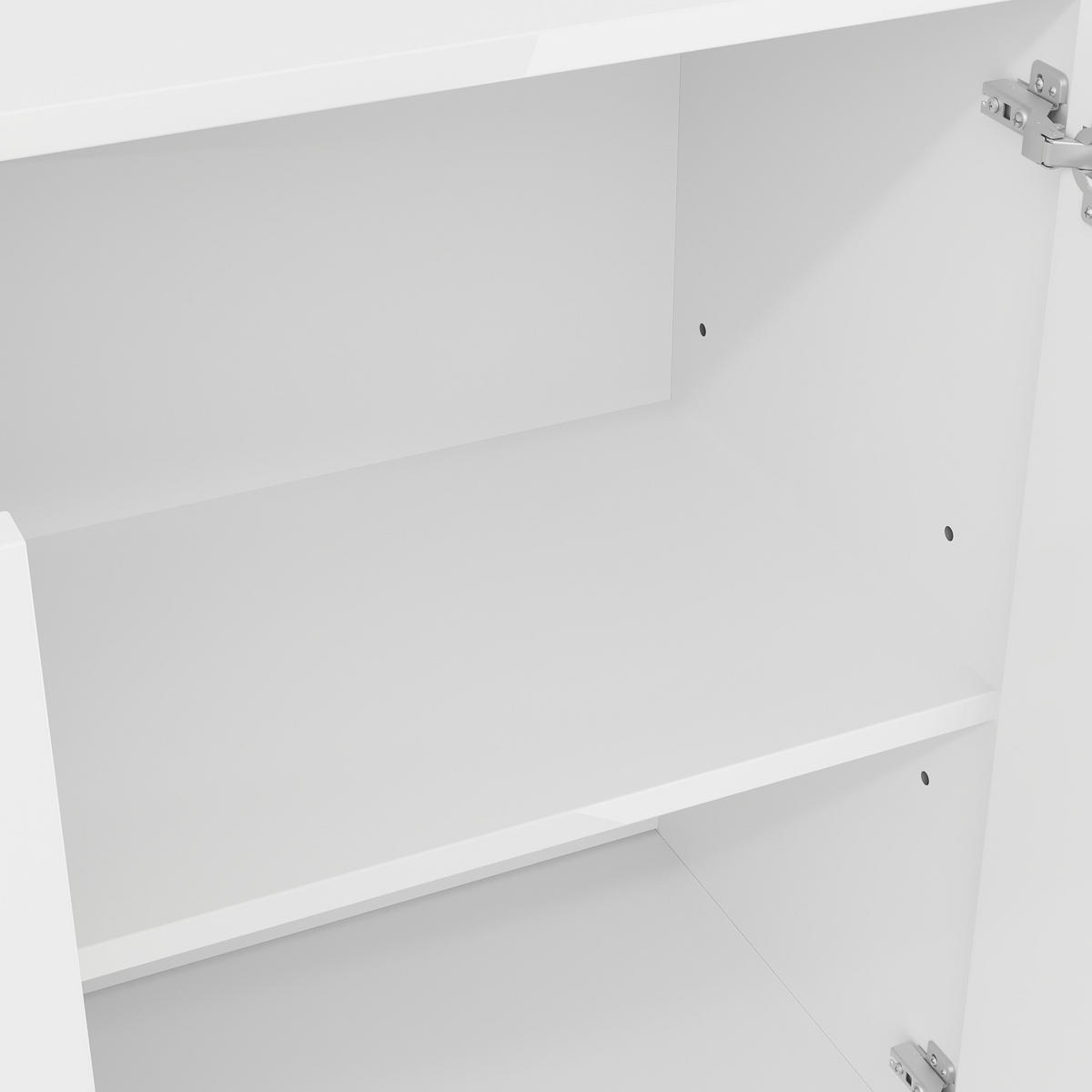 SIDEBOARD in Weiß Anrichte mit Schubladen und Türen für Wohnzimmer , Esszimmer und Eingangsbereich, B160/T40/H78 cm - Weiß, Holzwerkstoff (160/78/40cm) - STILVORA