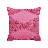 DEKOKISSEN Rosa 45/45 cm Rhoeo - Pink, Naturmaterialen/Textil (45/45cm) - Beliani