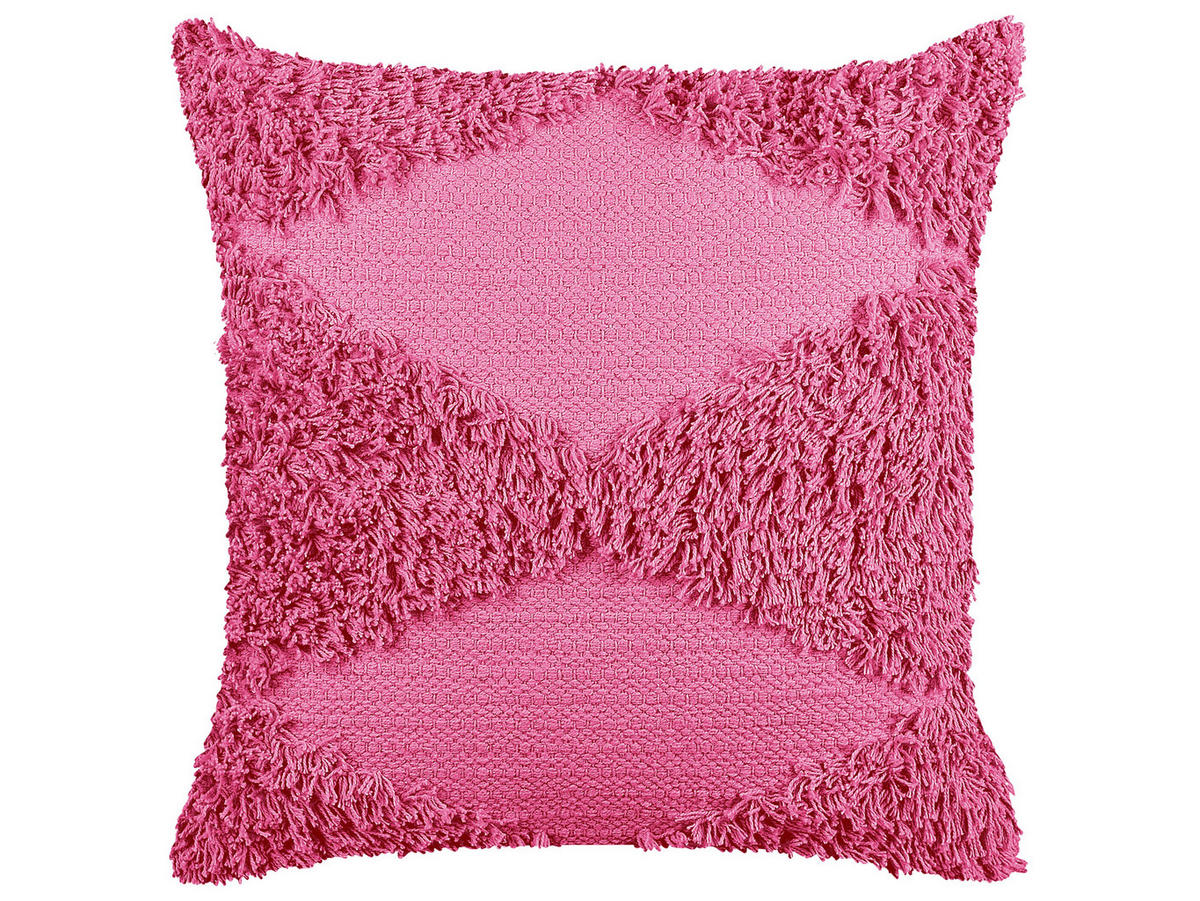 DEKOKISSEN 2er-Set Rosa 45/45 cm Rhoeo - Pink, Naturmaterialien/Textil (45/45cm) - Beliani