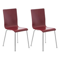BESUCHERSTUHL 2er Set Holz rot - Rot, Holz/Metall (43/87/47cm) - CLP