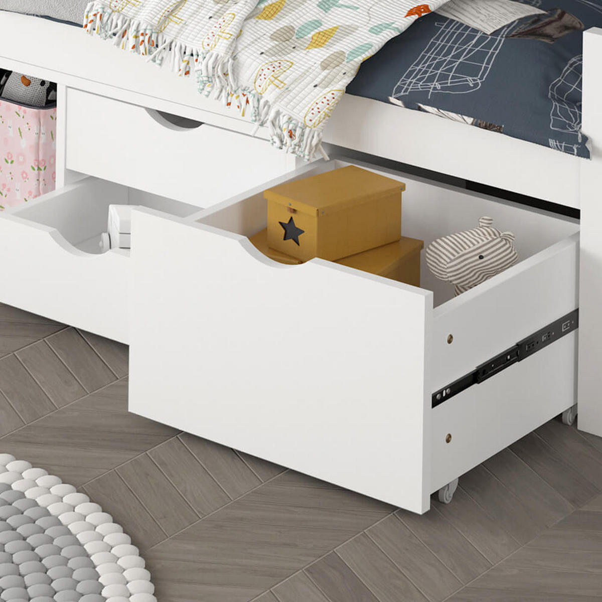 KINDERBETT COSMOS - Weiß - Weiß, Holz/Kunststoff - Home Deluxe