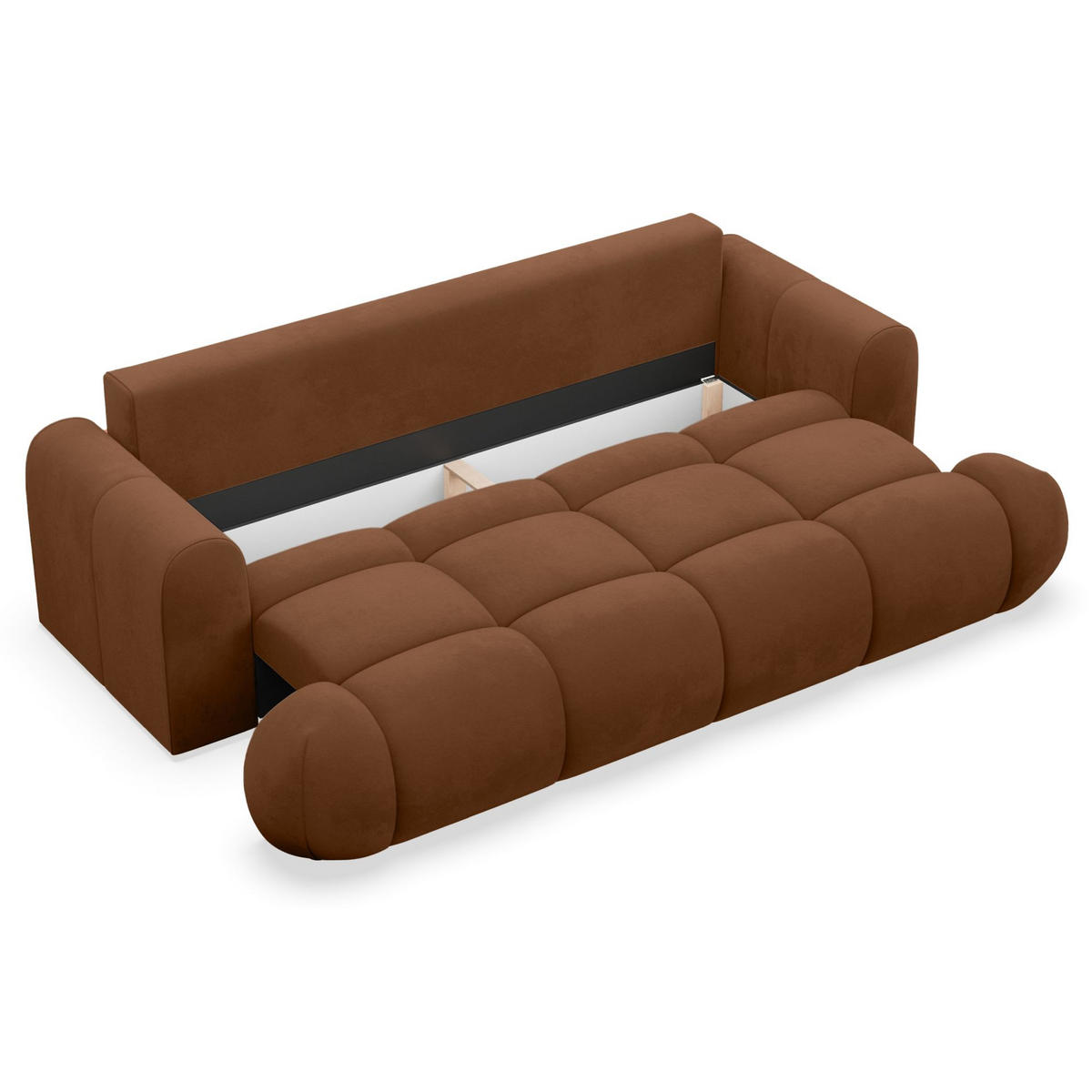 3-SITZER SOFA Ombo Doce Kupfer wasserabweisender Samt - Schwarz/Kupferfarben, Kunststoff/Textil (250/92/110cm) - Selsey