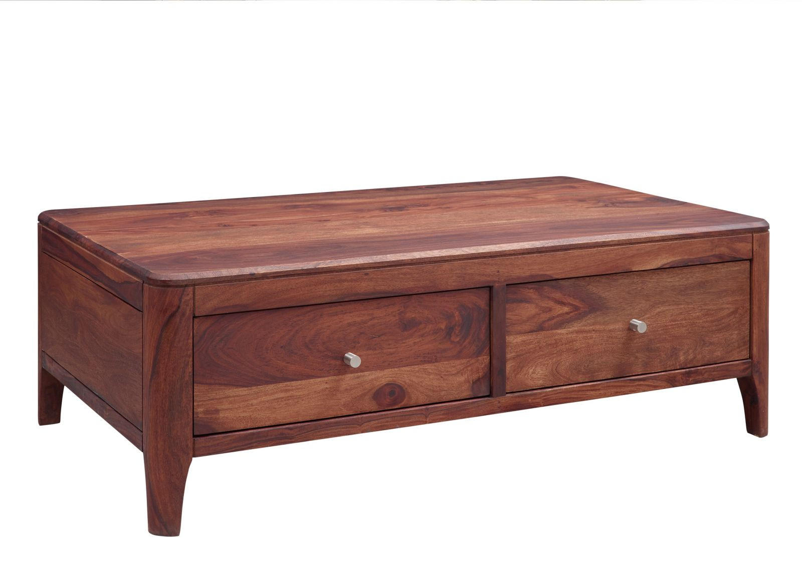 COUCHTISCH Sheesham 120x70x40 walnuss geölt BROOKLYN #12 - Dunkelbraun, Holz (120/70/40cm) - Massivmoebel24