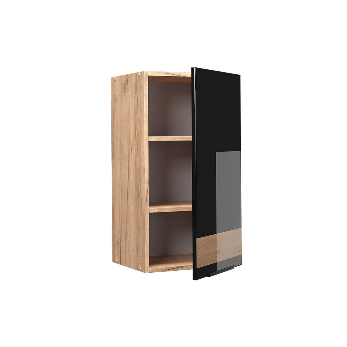 HÄNGESCHRANK Fame-Line Schwarz Eiche hochglanz 40 cm - Honigeiche/Schwarz Hochglanz, Holzwerkstoff (40/72/34.1cm) - Vicco