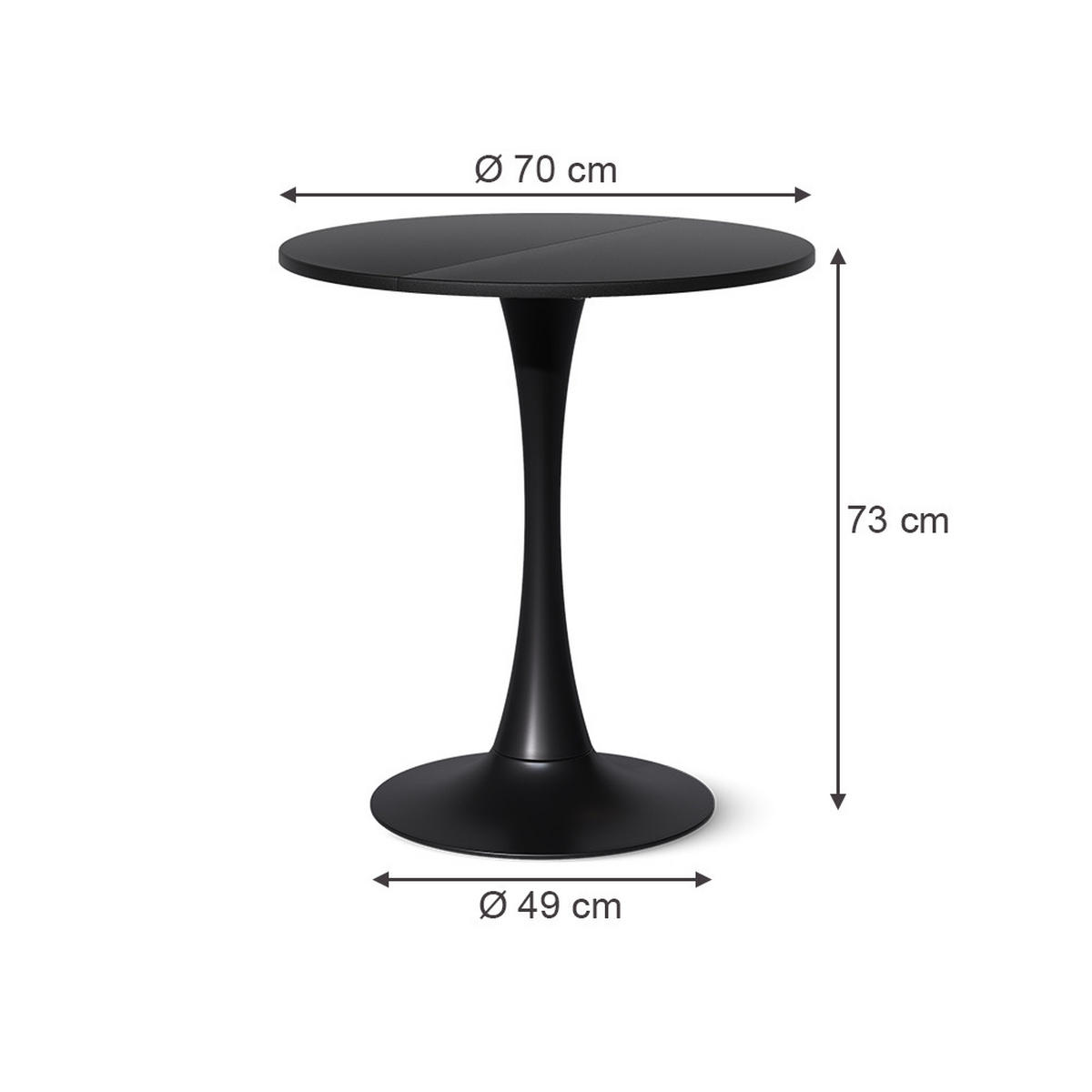MATBORD Carl Svart 70 x 70 cm - Svart, Träbaserade material (70/70/73cm) - Vicco