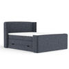 BOXSPRINGBETT Freeland Marineblau 160/200 cm mit Matratze und Topper - Schwarz/Dunkelblau, Holz/Holzwerkstoff (160/200cm) - Maison de Reve