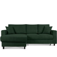 ECKSCHLAFSOFA EGRET Links mit Bettkasten, Cord-Stoff, dunkelgrün - Dunkelgrün, Textil (234/90cm) - KONSIMO®