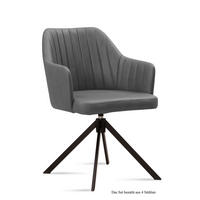 ARMLEHNSTUHL drehbar (4er-Set) Dennie 58x81x60 Schwarz/Grau - Schwarz/Grau, Kunststoff (60/81/58cm) - 58aufmkessel