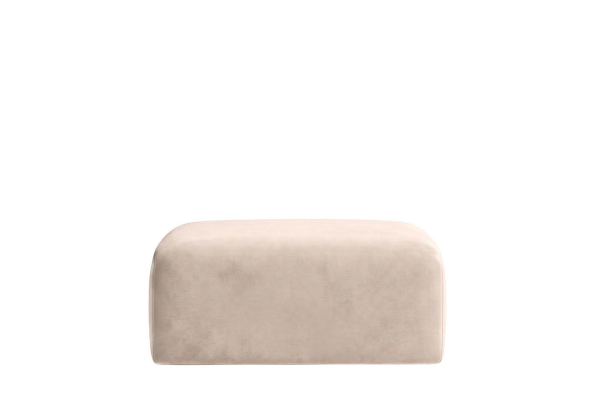 HOCKER, Sitzhocker, Velvet-Stoff Bluvel, Creme, GRETA - Creme, Holz (91/40/89cm) - Kaiser Möbel