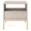 NACHTTISCH Vellore Greige / Gold 54 cm - Ecru/Beige, Holzwerkstoff/Metall (54/56/39cm) - Selsey