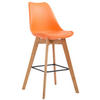 BARHOCKER Medoc, Gestell Natura, Kunstleder Orange - Orange/Naturfarben, Holz/Kunststoff (48/100/56cm) - TPFLiving