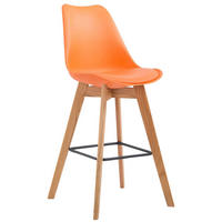 BARHOCKER Medoc, Gestell Natura, Kunstleder Orange - Orange/Naturfarben, Holz/Kunststoff (48/100/56cm) - TPFLiving
