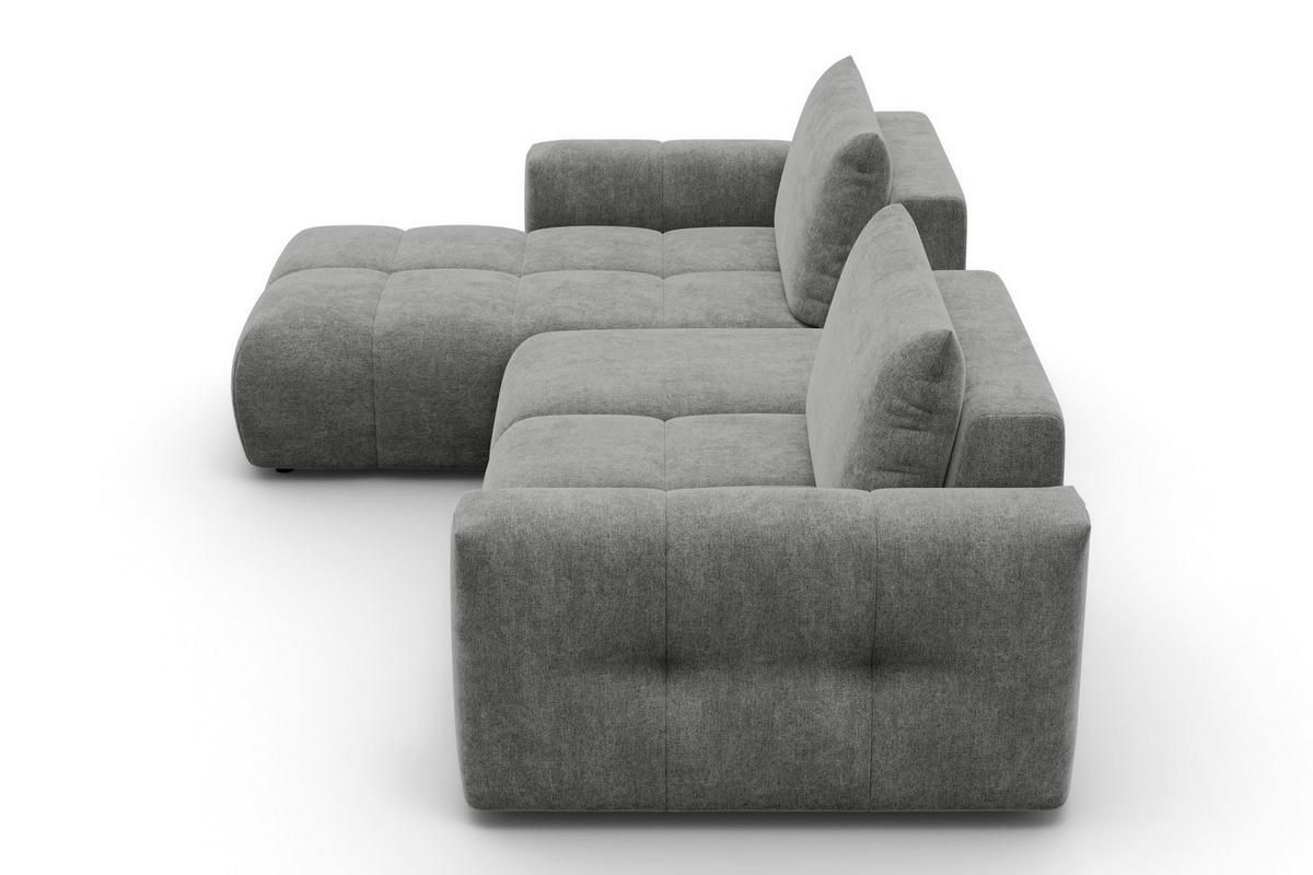 ECKSOFA VERONA 4-Sitzer LINKS, Grau - Schwarz/Grau, Holz/Textil (282/173cm) - Courtois Laville