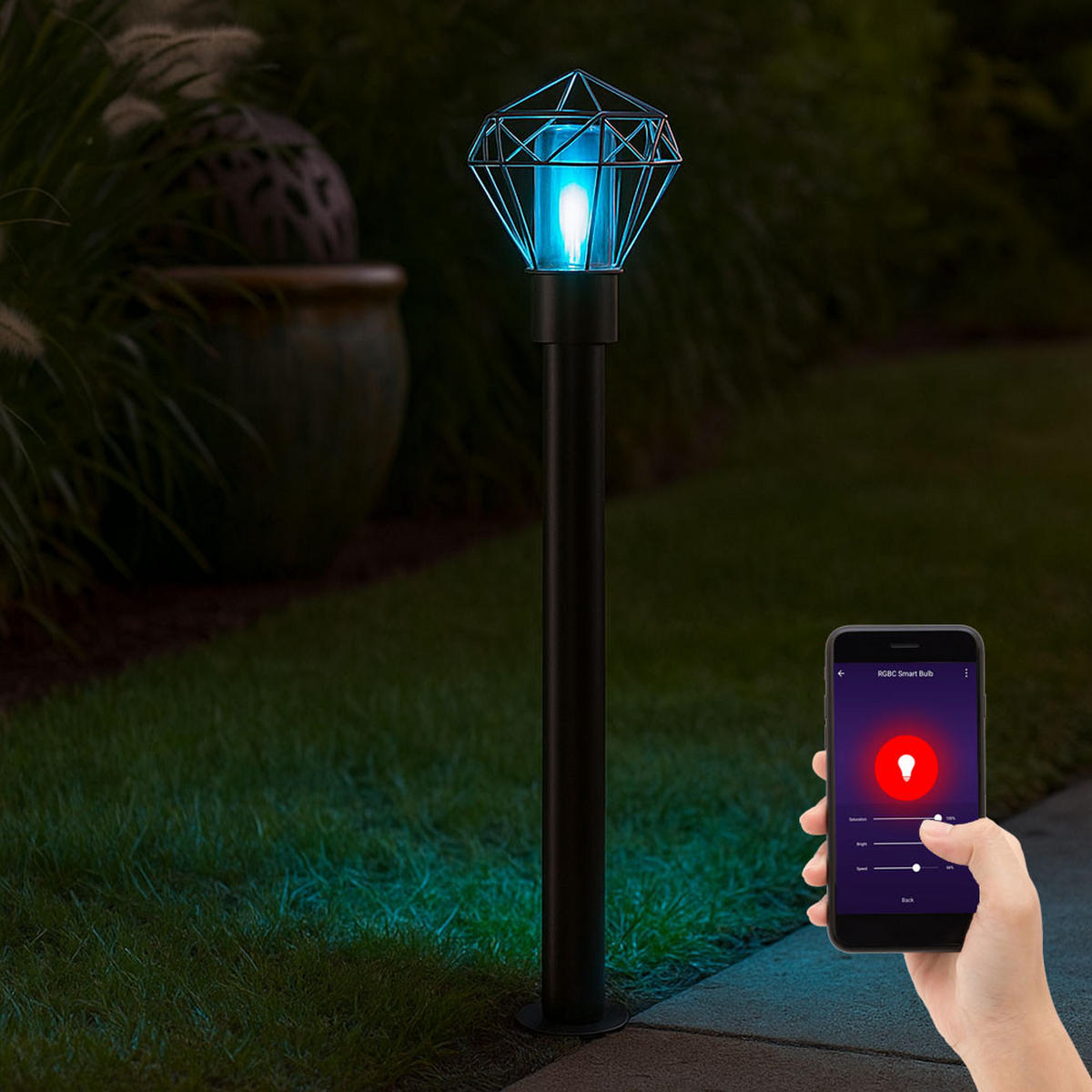 LED STEHLEUCHTE HORACE Edelstahl Schwarz - Schwarz, Metall (22.5/25.5/100cm) - Globo Lighting