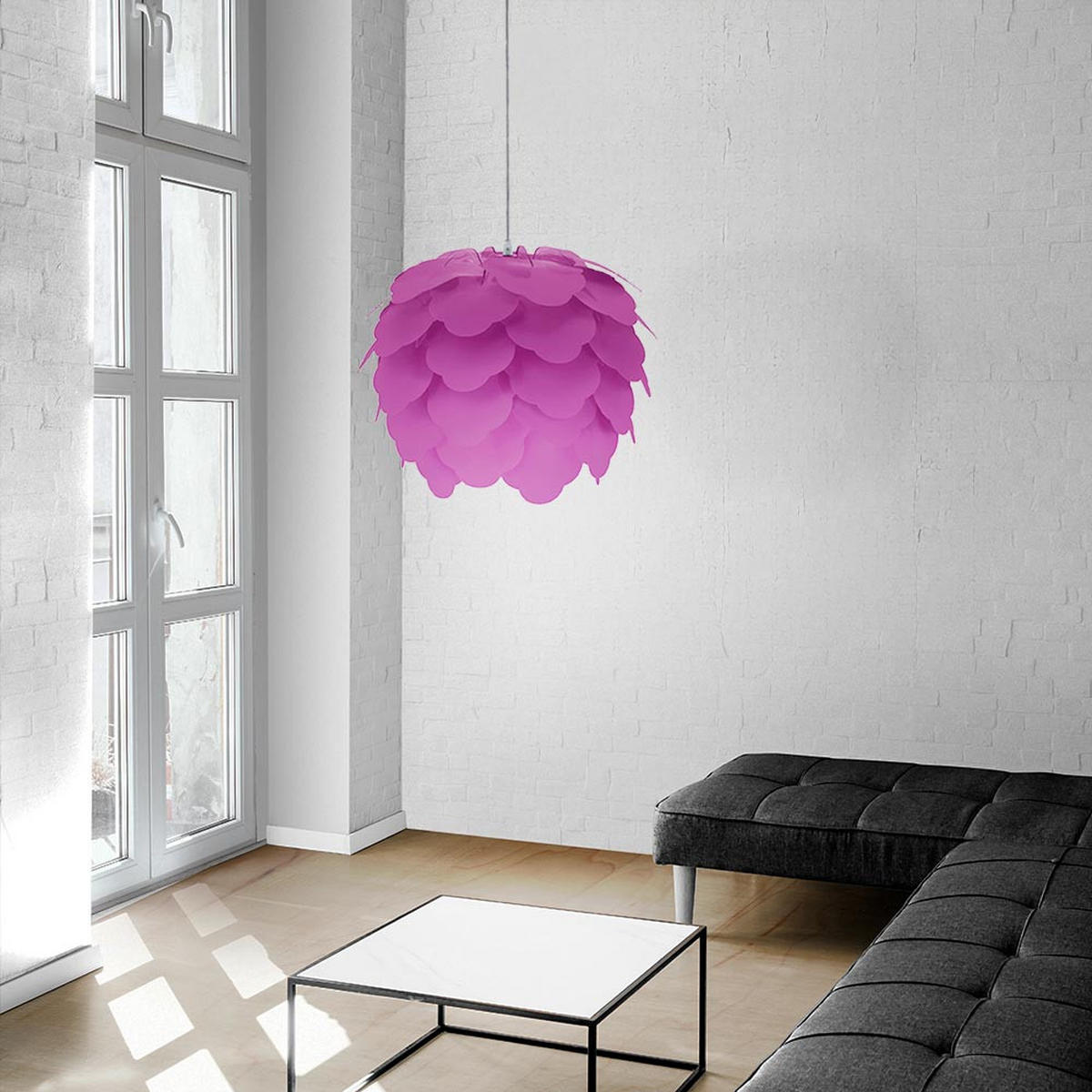 LED HÄNGELEUCHTE FILETTA Stahl Lila - Lila, Metall (42/42/110cm)