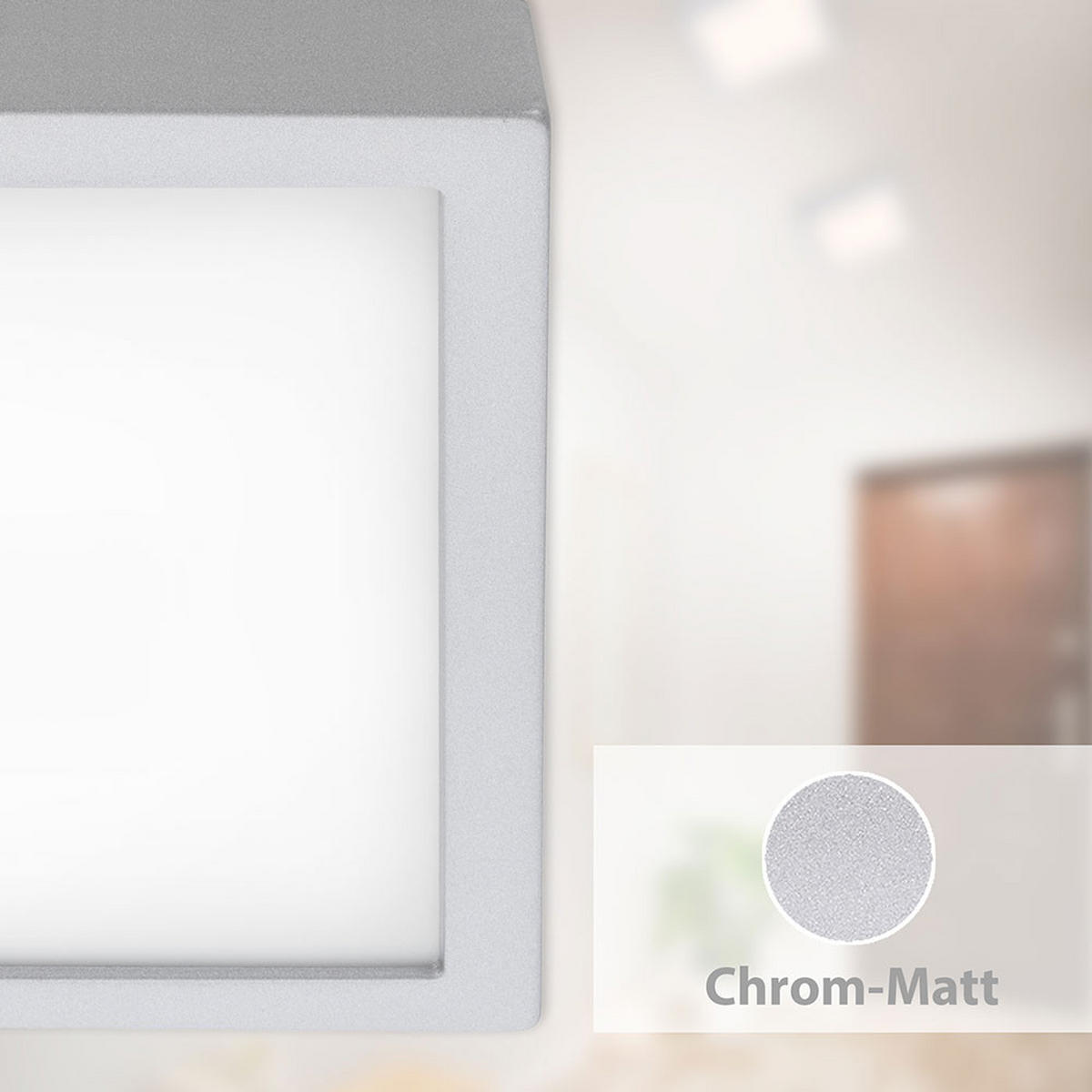 LED DECKENLEUCHTE Chrom 30 cm - Silberfarben, Metall (30/30/3.2cm) - Briloner