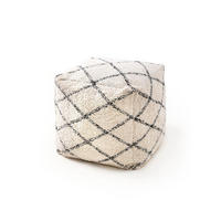 POUF Naomi Cream 45x45x45 cm - Creme, Textil (45/45/45cm) - benuta Nest