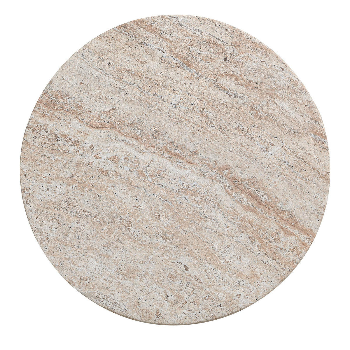 BEISTELLTISCH in Travertinoptik mit modernem Stil - Beige, Naturmaterialien (38/38/43cm) - KOMHTOM