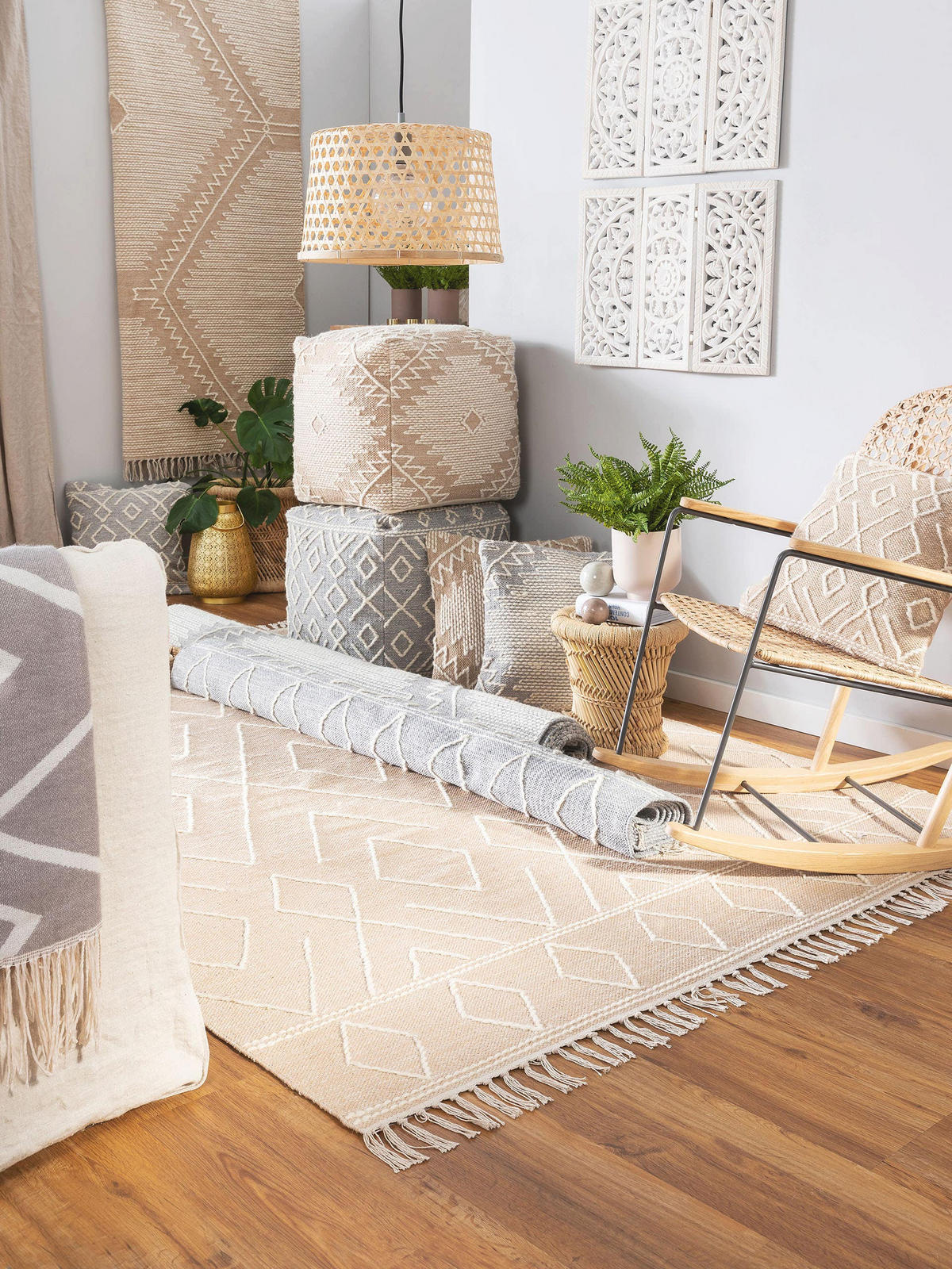 KISSENBEZUG Sydney Hellgrau 45x45 cm - Hellgrau, Textil (45/45cm) - benuta Pure