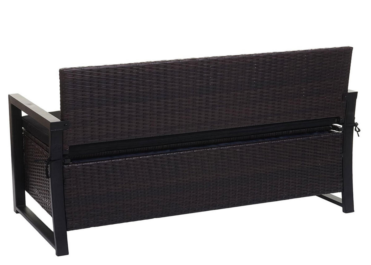 SITZBANK 3er 87x164x57cm Braun/Schwarz - Braun, Metall (164/87/57cm) - PROREGAL