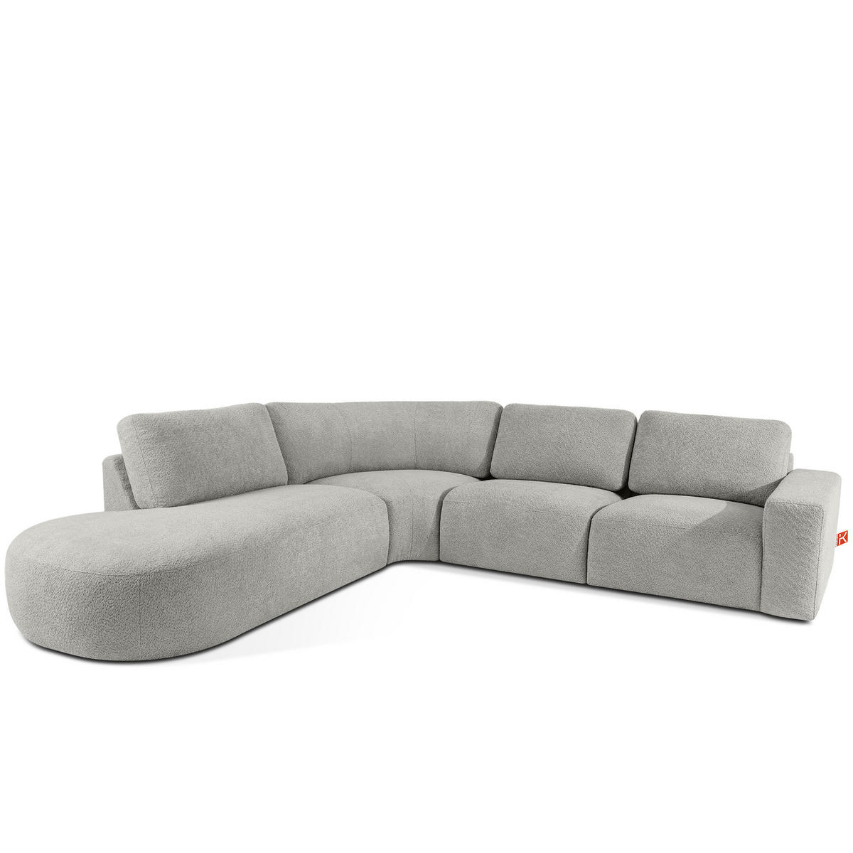ECKSOFA LINKS ZUCCO, Hellaschgrau - Hellgrau, Holz/Holzwerkstoff (304/293cm) - KONSIMO®