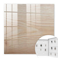 SCHLÜSSELBOX Weiß 30x30 cm – Türöffnung nach rechts - Holzstruktur - Beige, Metall (30/30/5cm) - TULUP