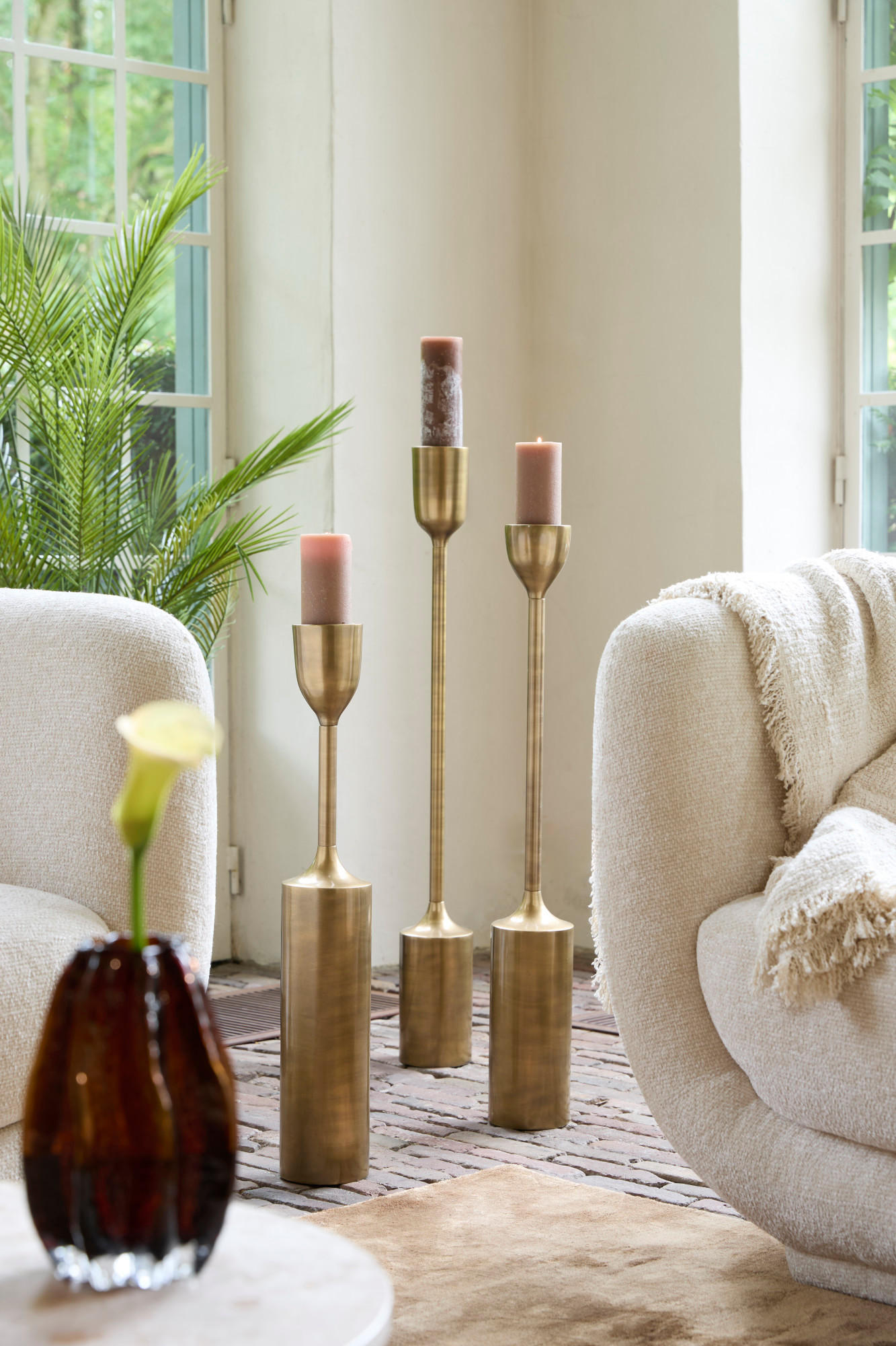 KERZENHALTER Velez Bronze Ø13/104 cm - Bronzefarben, Metall (13/104/13cm) - Light & Living