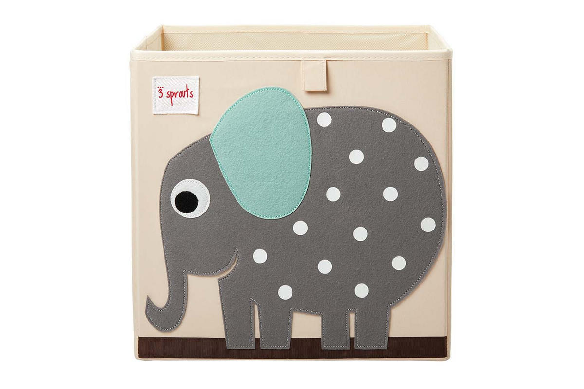 AUFBEWAHRUNGSBOX Elefant 33x33x33cm - Naturfarben, Textil (33/33cm) - 3Sprouts