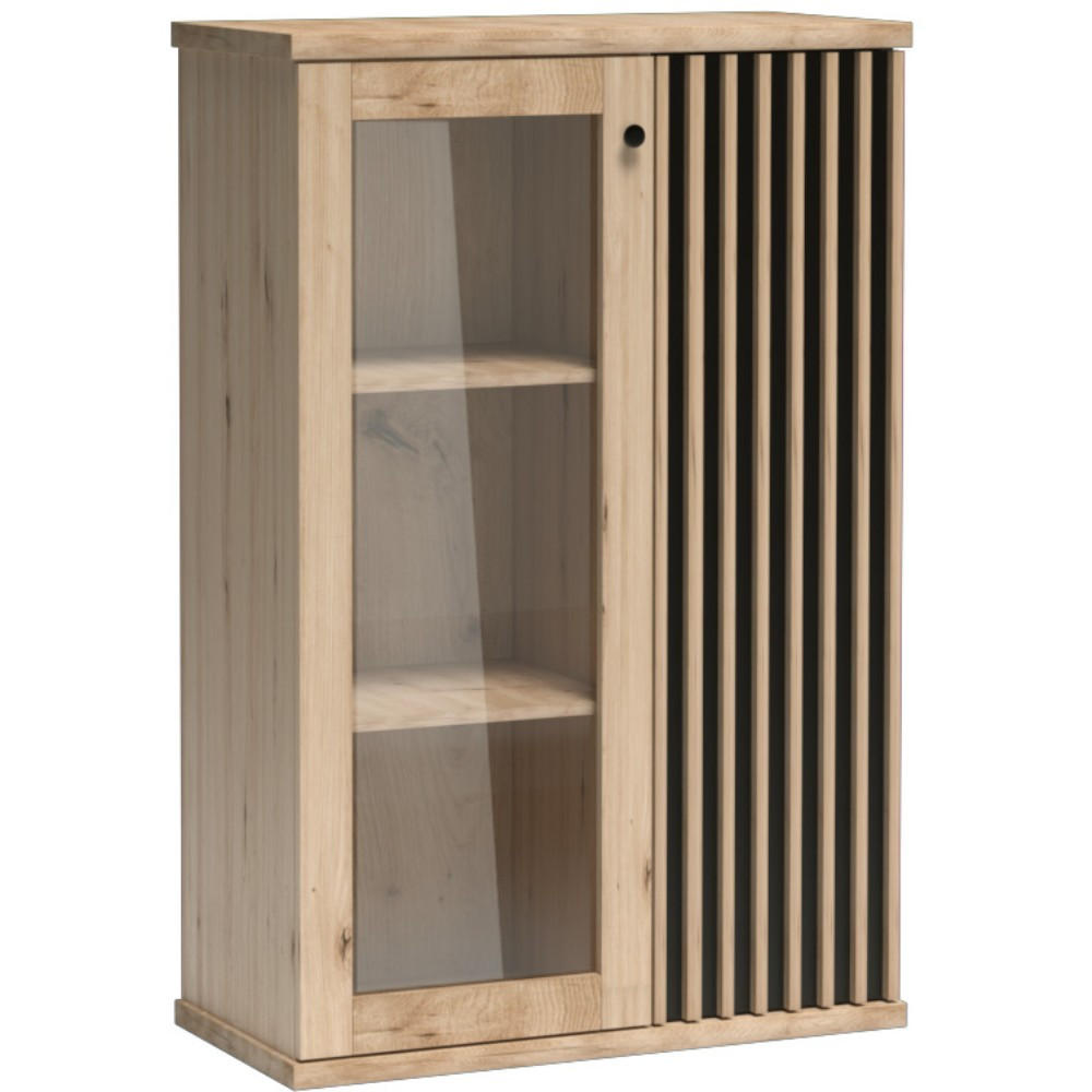 VITRINE Caya mit zwei Türen, Eiche Artisan - Eiche Artisan, Holzwerkstoff (86/132/41cm) - Beautysofa