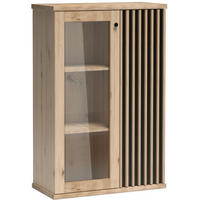 VITRINE Caya mit zwei Türen, Eiche Artisan - Eiche Artisan, Holzwerkstoff (86/132/41cm) - Beautysofa