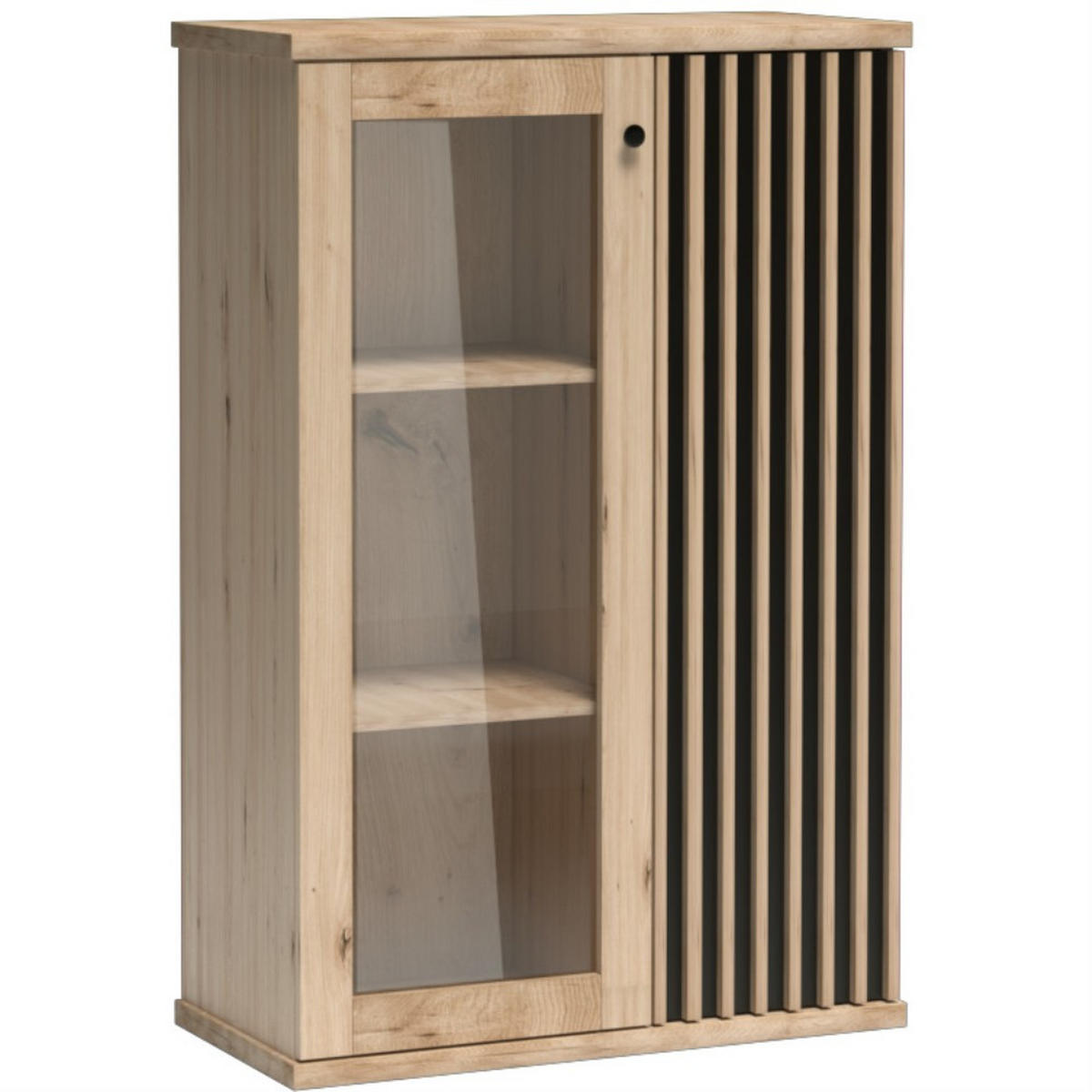 VITRINE Caya mit zwei Türen, Eiche Artisan - Eiche Artisan, Holzwerkstoff (86/132/41cm) - Beautysofa
