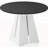 ESSTISCH Kova runder ausziehbarer, Schwarz 100-180/100/76 cm - Schwarz/Weiß, Holzwerkstoff/Metall (100/100/76cm) - WFL GROUP