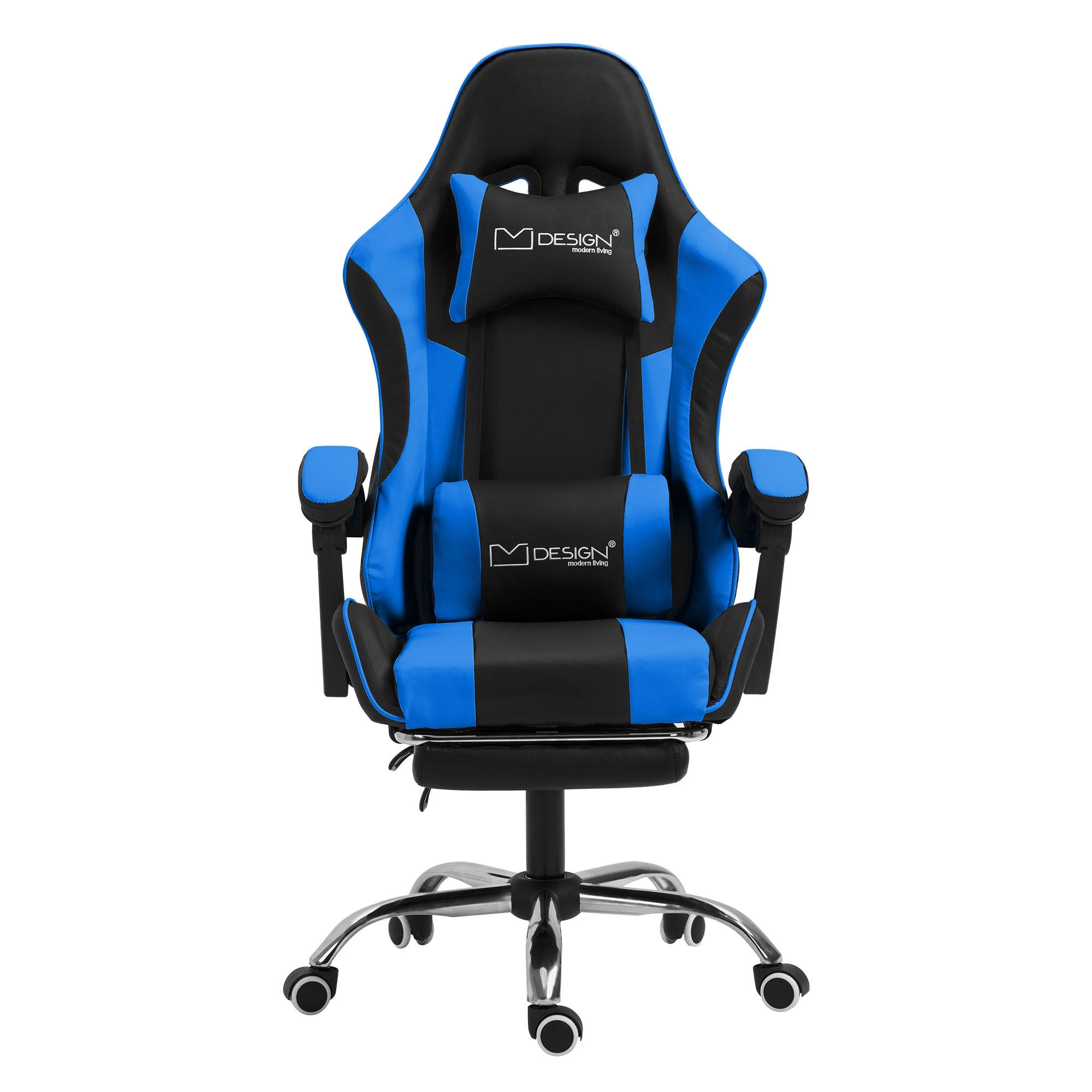 GAMING-STUHL schwarz blau - Blau, Metall (62/128/62cm) - ML-DESIGN