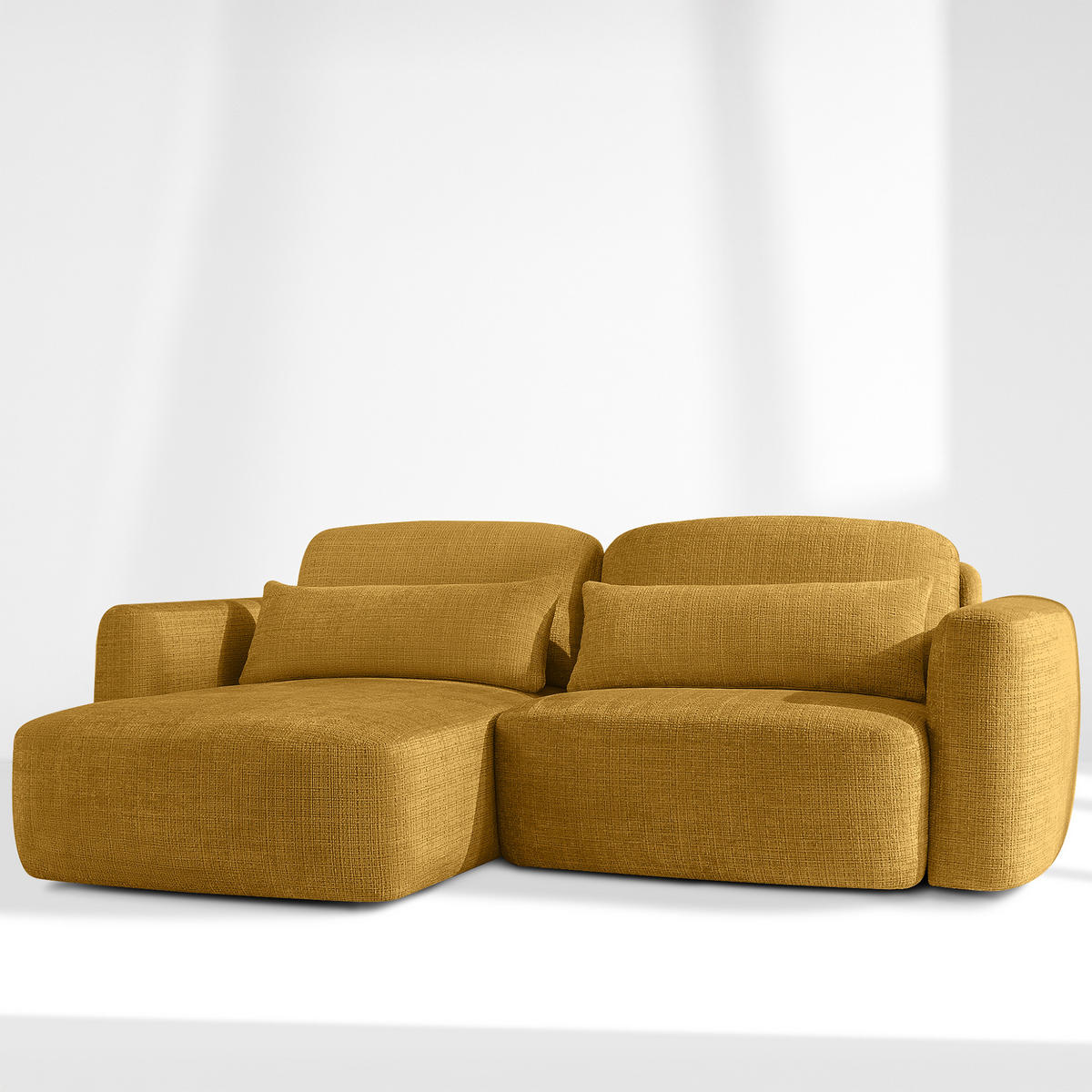 SITZGARNITUR ELOSA - Gelb, Holz/Textil (245/85/165cm) - KONSIMO®