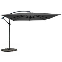 SONNENSCHIRM 3x3m mit 4 Gewichtsplatten, Grau - Grau, Metall (300/300cm) - Oviala