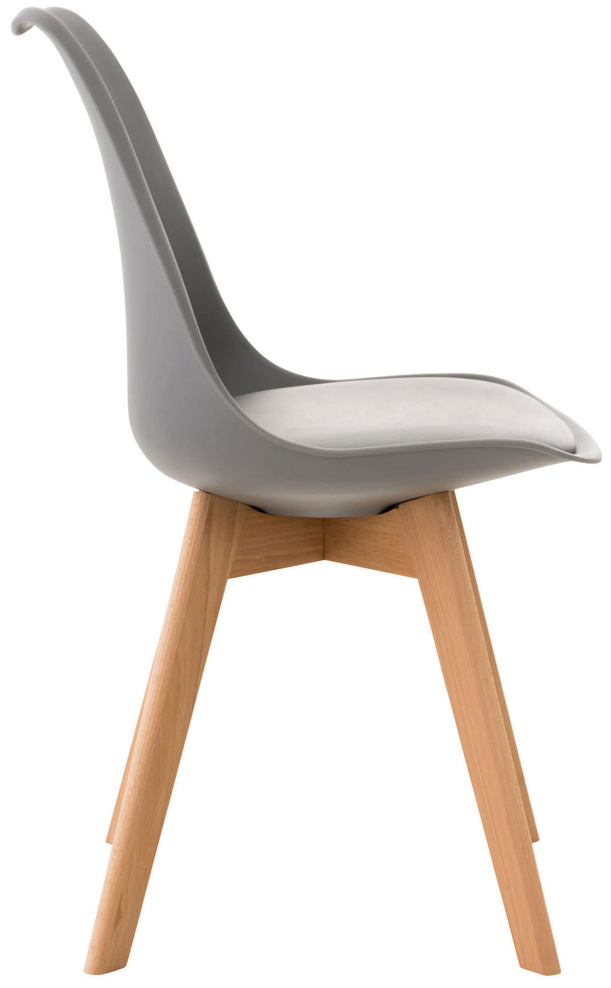 STUHL Kunststoff grau - Eukalyptusholzfarben/Grau, Holz/Kunststoff (49/83/50cm) - CLP