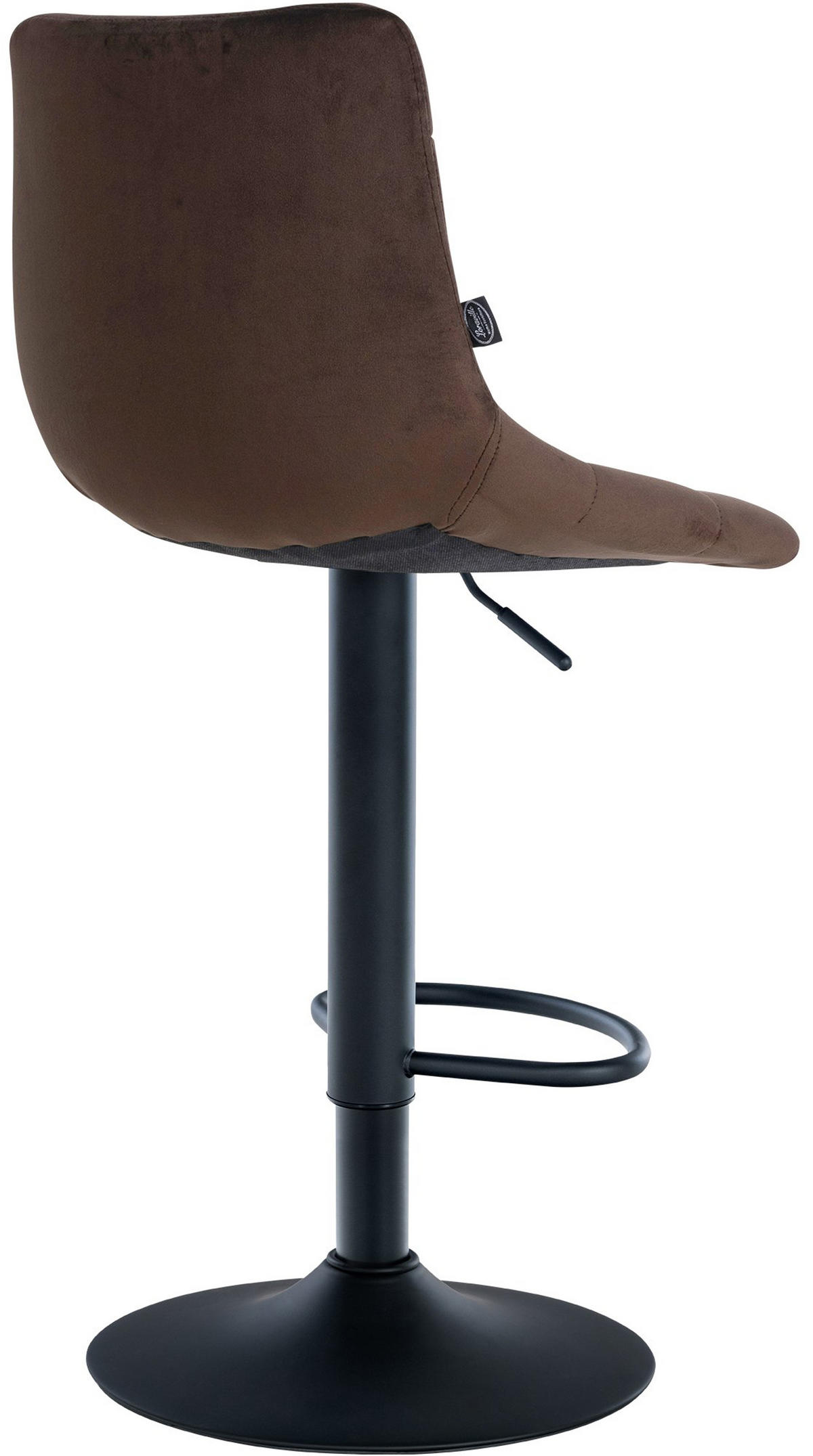 BARHOCKER James Samt schwarz braun - Schwarz/Braun, Textil/Metall (43/108.5/46.5cm) - TPFLiving