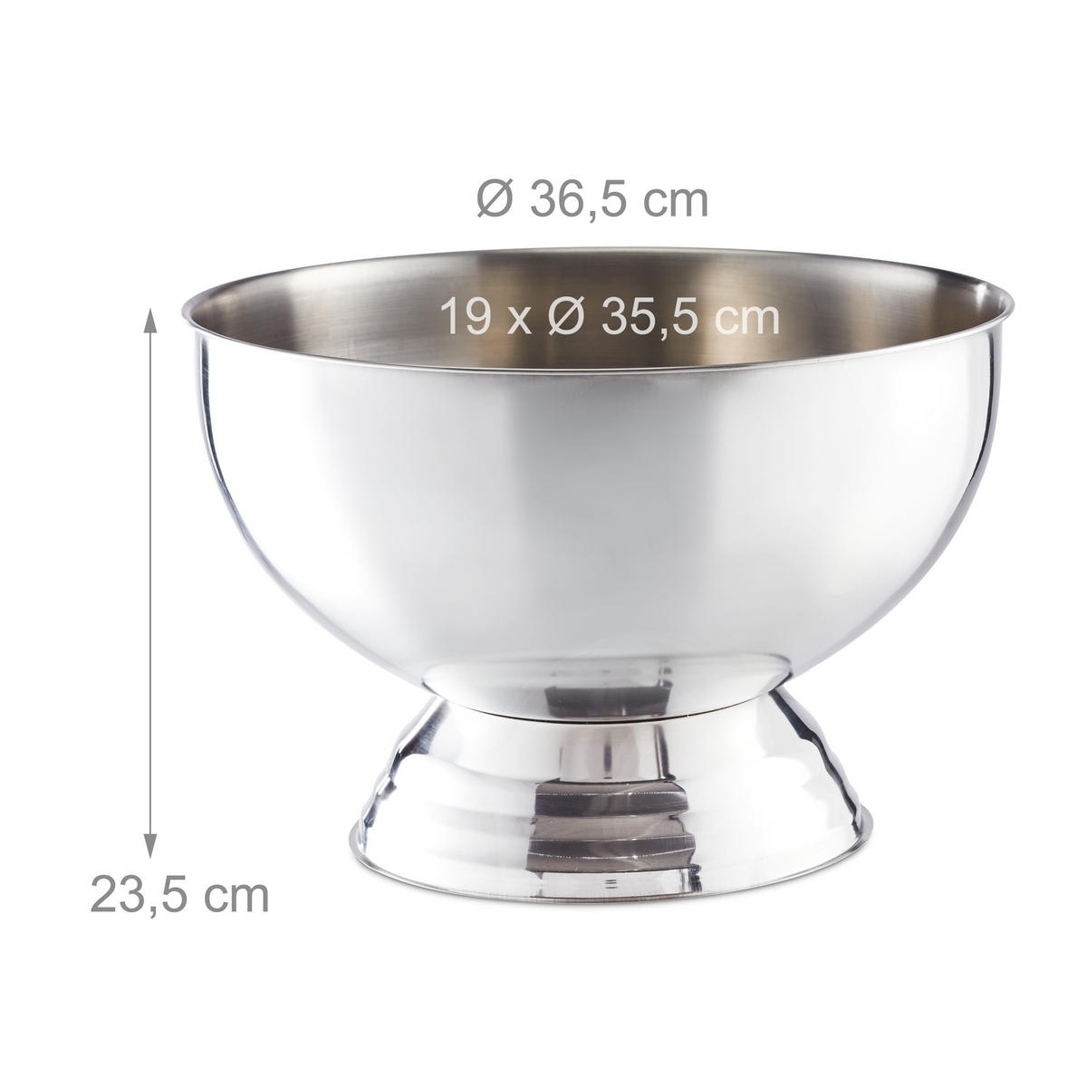 SEKTKÜHLER - Silberfarben, Metall (36.5/23.5cm) - Relaxdays