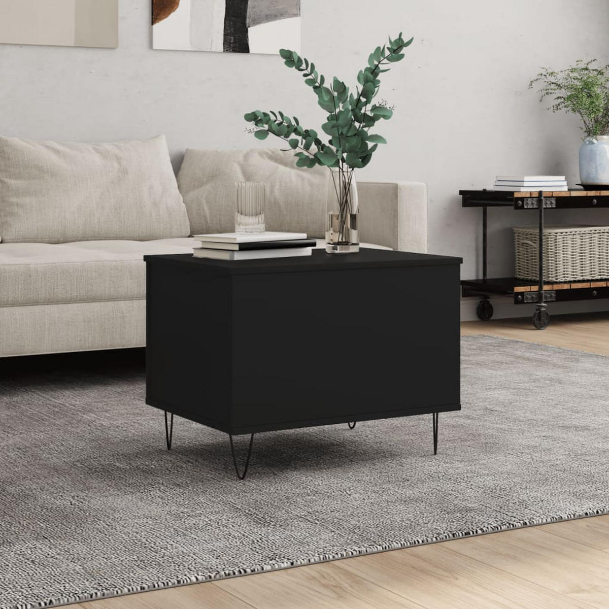 COUCHTISCH Schwarz 60x44,5x45 cm Holzwerkstoff - Schwarz, Holzwerkstoff (60/60/45cm) - furnicato