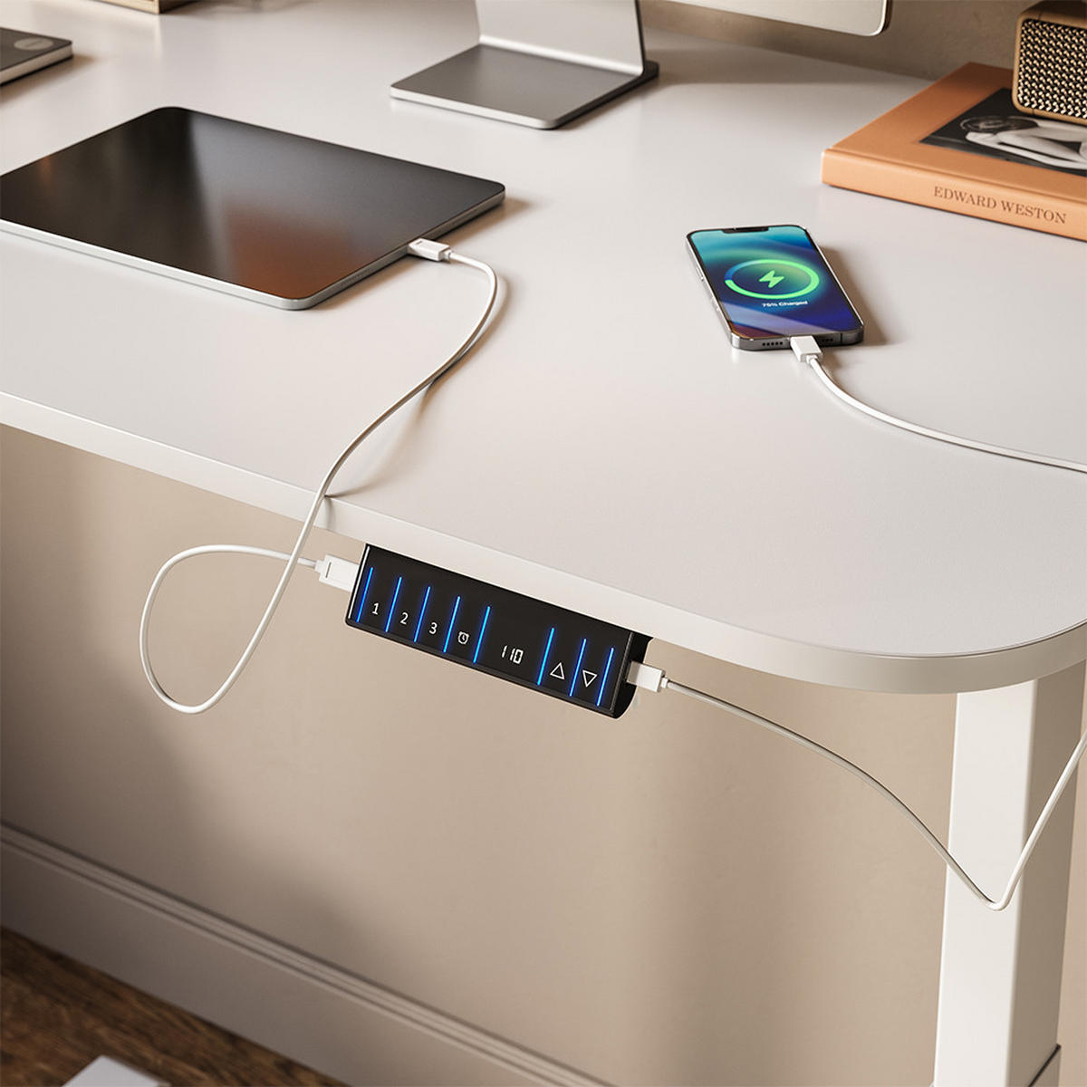 PSACÍ STŮL Elevate Bílá - bílá, kompozitní dřevo (70/120/120cm) - Vicco