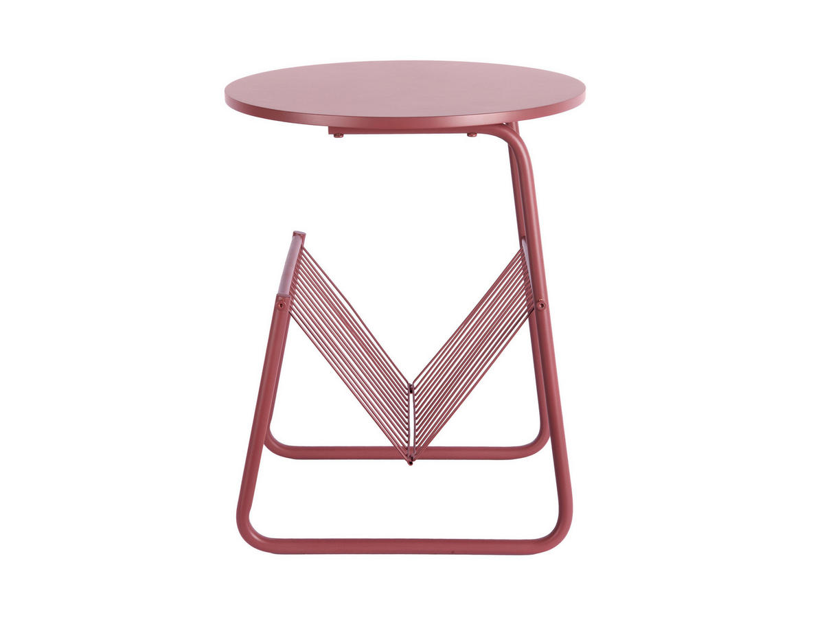 BEISTELLTISCH Riqueza - Rot - 40/40/49 cm - Rot, Metall (40/40/49cm) - Leitmotiv