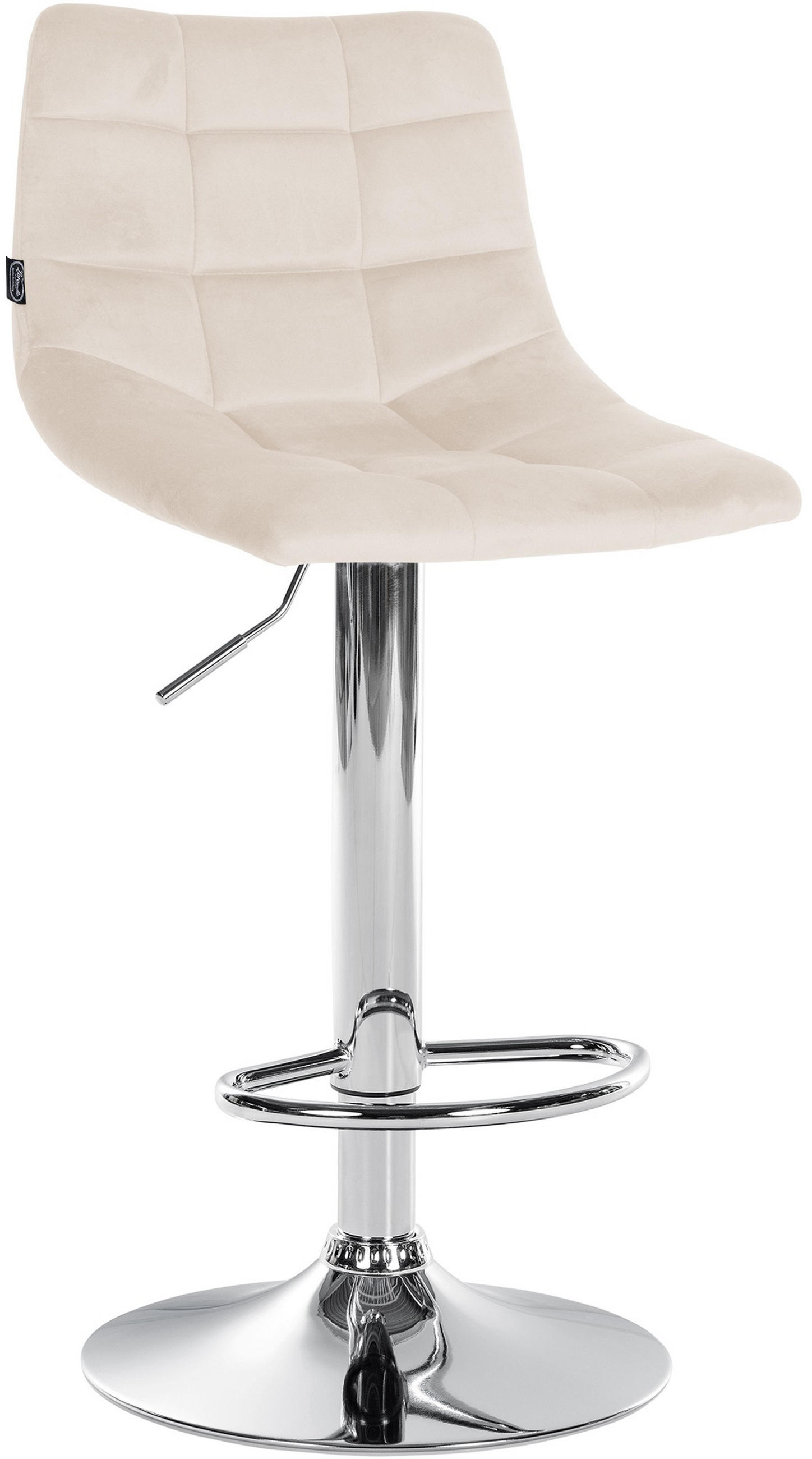 BARHOCKER James Samt chrom creme - Chromfarben/Creme, Textil/Metall (43/108.5/46.5cm) - TPFLiving
