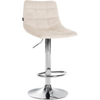 BARHOCKER James Samt chrom creme - Chromfarben/Creme, Textil/Metall (43/108.5/46.5cm) - TPFLiving