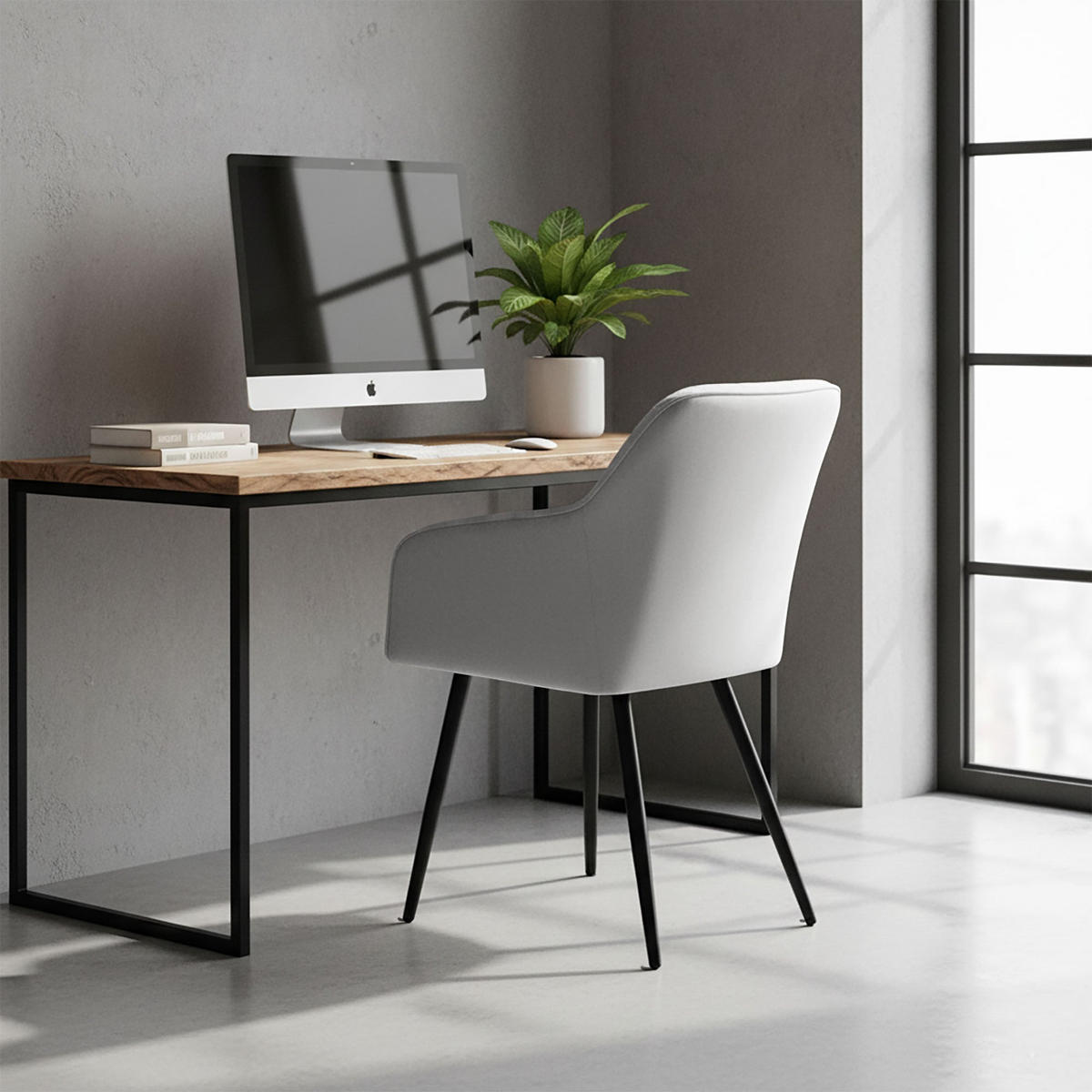 POLSTERSTUHL 2er Set, Metallbeine Grau, Schwarz 54,5/83/58 - Schwarz/Grau, Textil (55/83/58cm) - RAUMHIRSCH FURNITURE