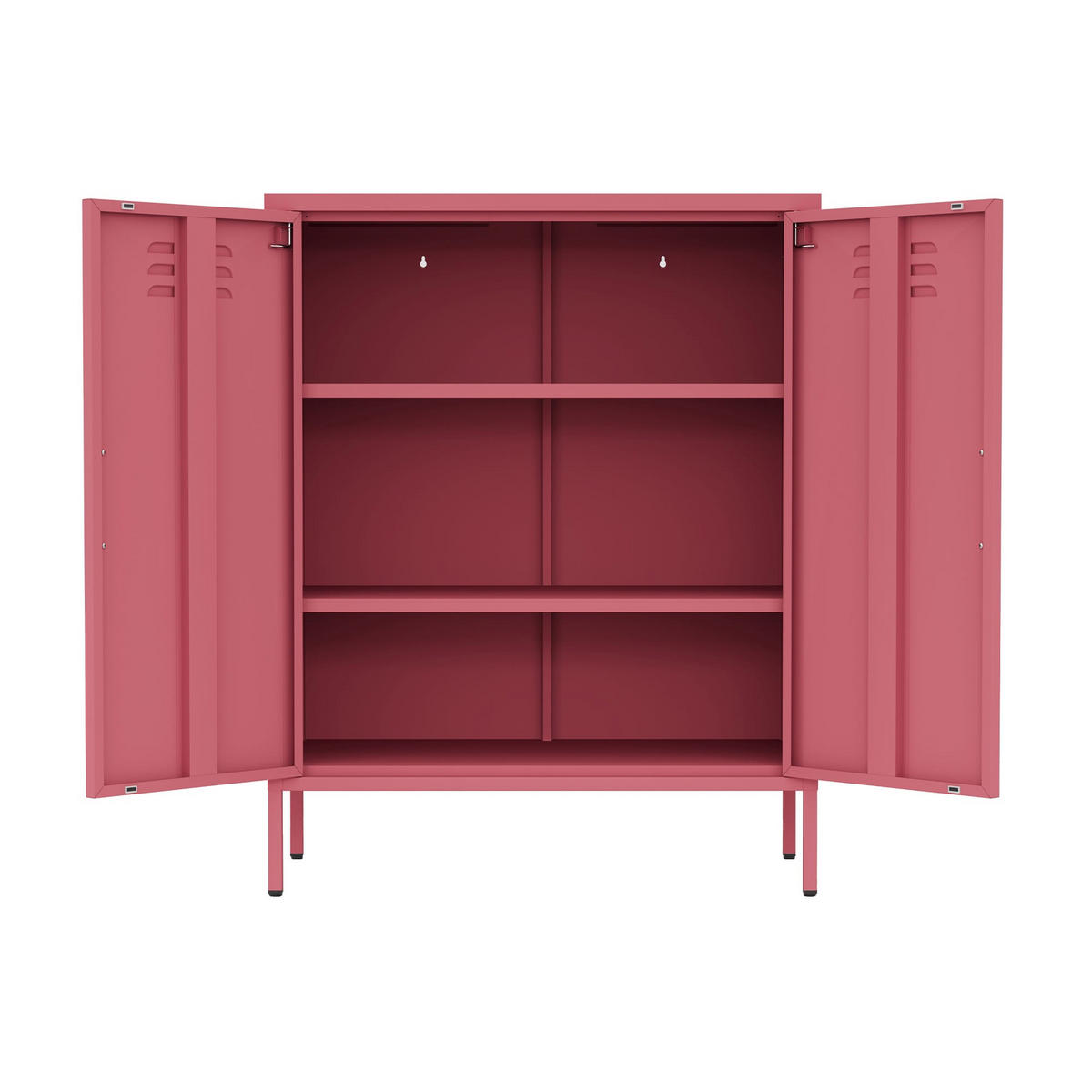 KOMMODE 3 Ablagen Rot 80/40/101,5 - Rot, Metall (80/102/40cm)