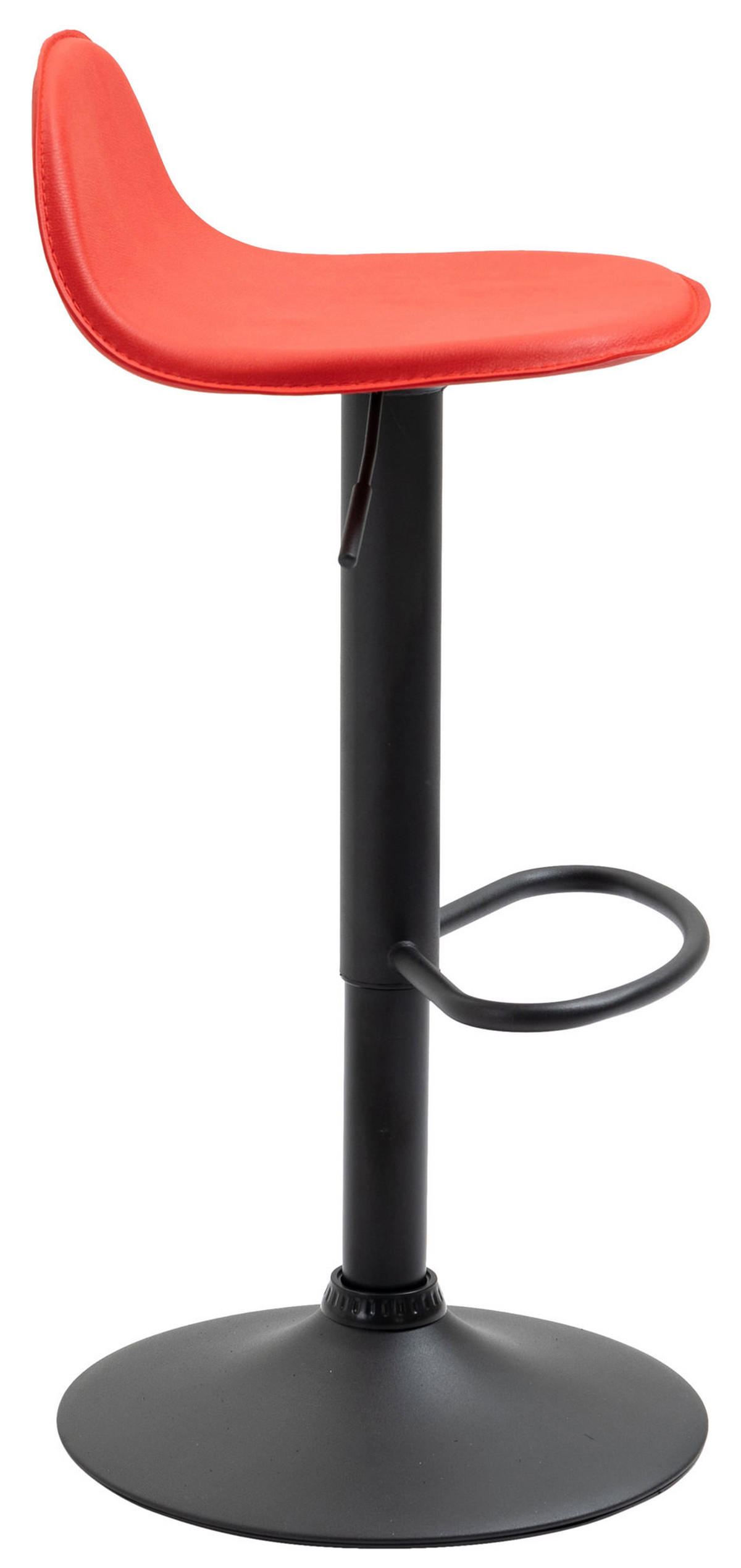 BARHOCKER Lederlook rot - Rot/Schwarz, Textil/Metall (39/73/41cm) - CLP