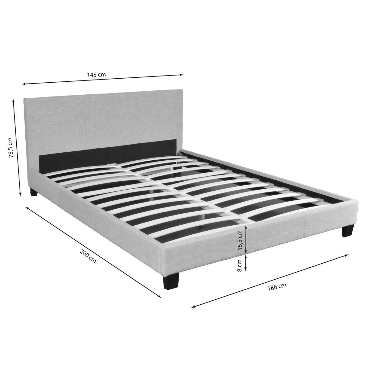BETT DUBLIN mit Lattenrost/ Bett 140x190 - Dunkelgrau - Grau, Holzwerkstoff (140/190cm) - Weber Industries