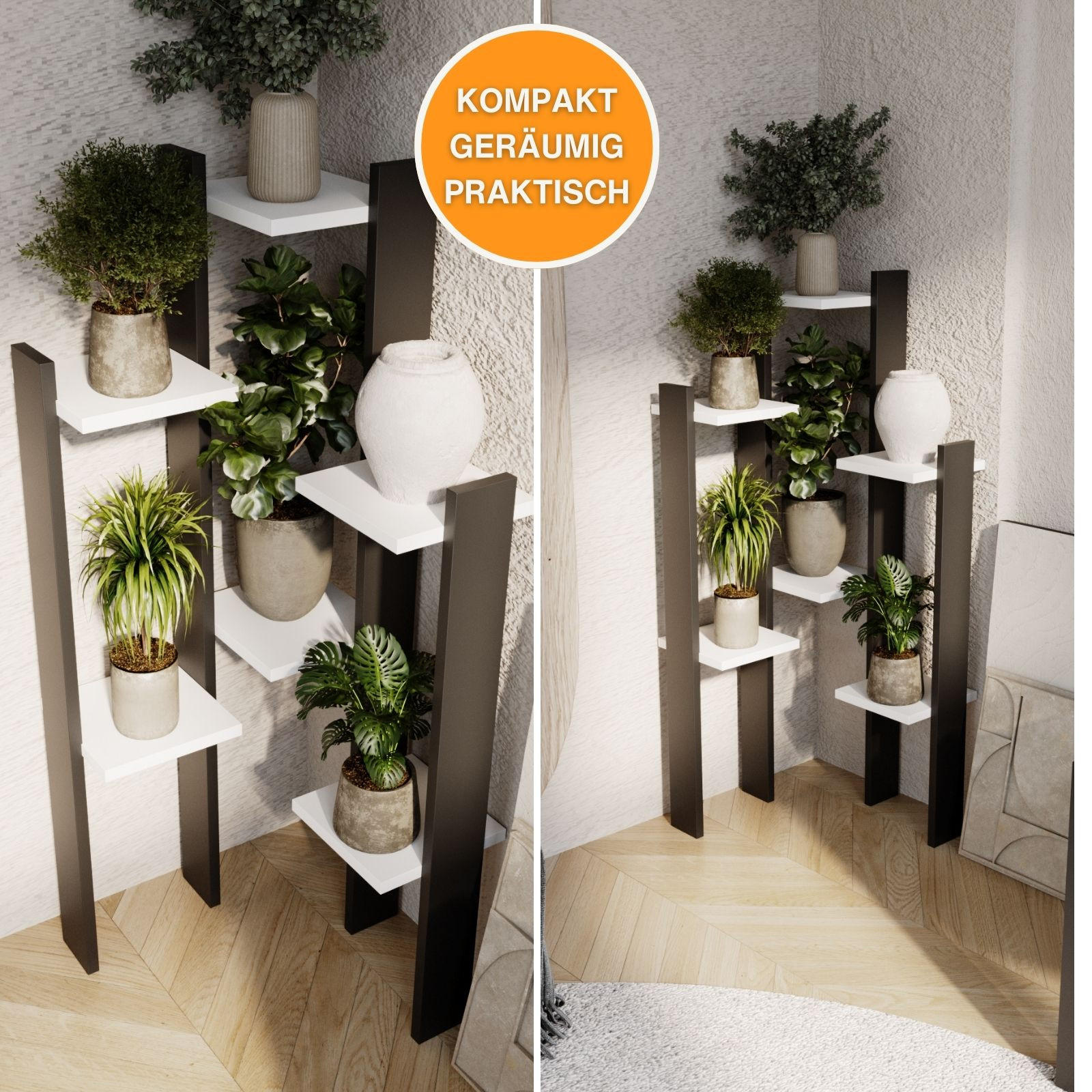 BLUMENSTÄNDER M6 - Weiß, Holzwerkstoff (49/108/48cm) - RAUMHIRSCH FURNITURE