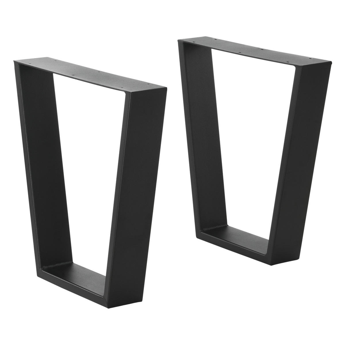 TISCHGESTELL-SET 2 TLG. Lalling - Schwarz, Metall (40/43/8cm) - [en.casa]